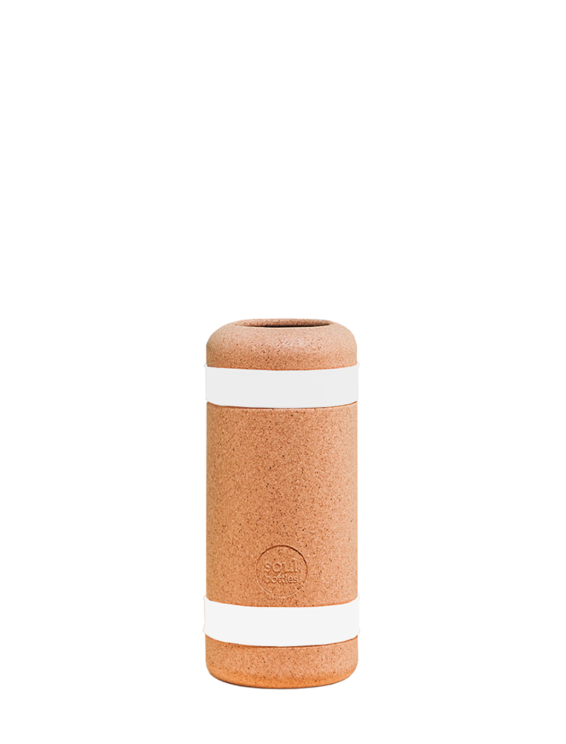 Korkschutz mit weissen Gummis fuer Trinkflaschen von soulbottles