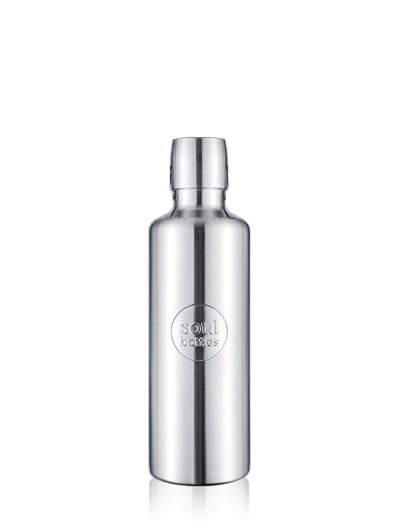 Trinkflasche aus Edelstahl in silber - Thermosflasche